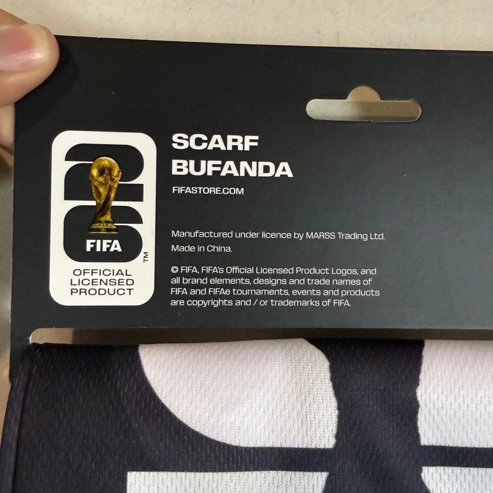 FIFA World Cup 2026 Goal Scarf Official Black White Unisex 26